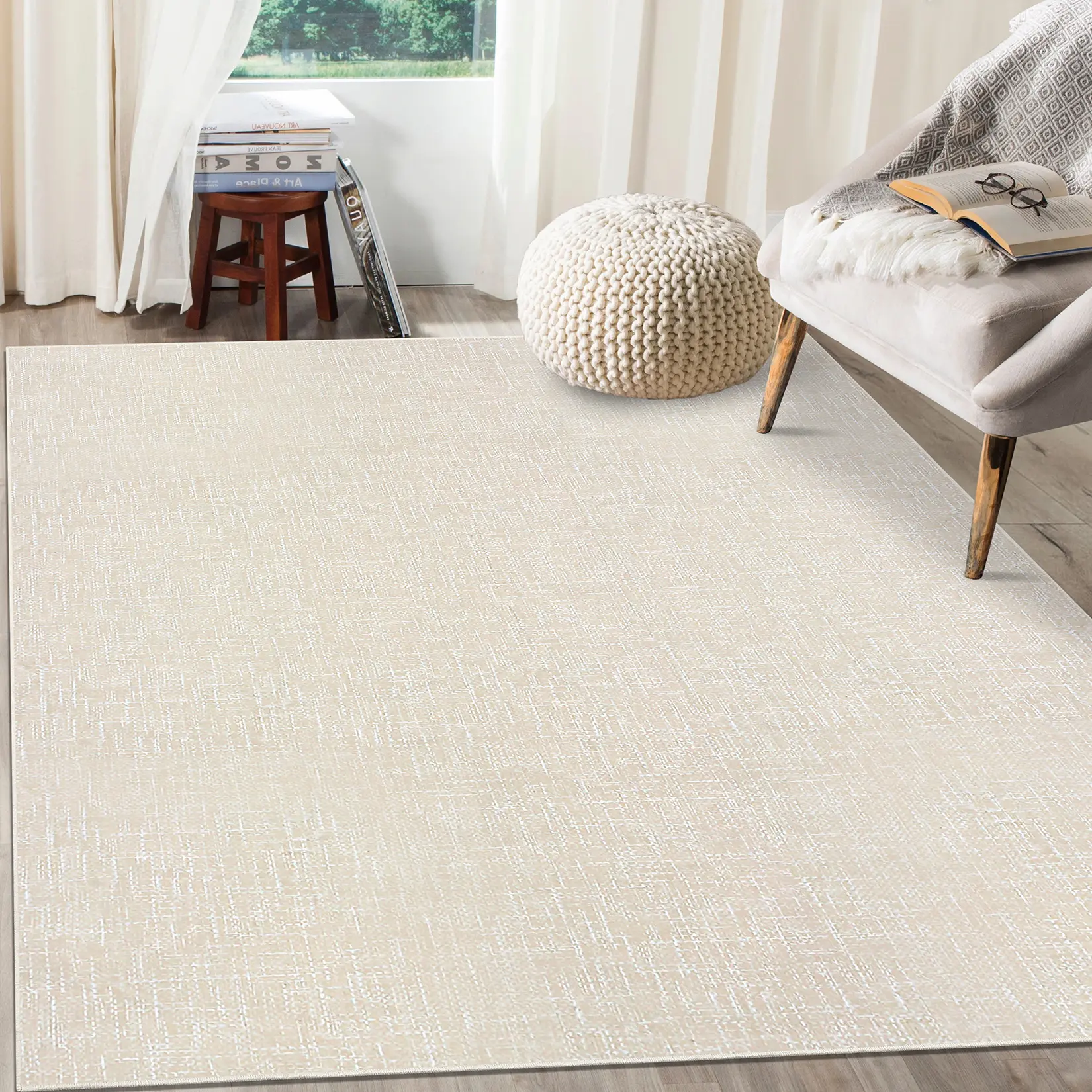 Vintage Floral Printed Soft Area Rug - Washable, Stain-Resistant, Non-Slip Flower Design Home Decor for Living Room, Bedroom, Flower Design Area Rugs