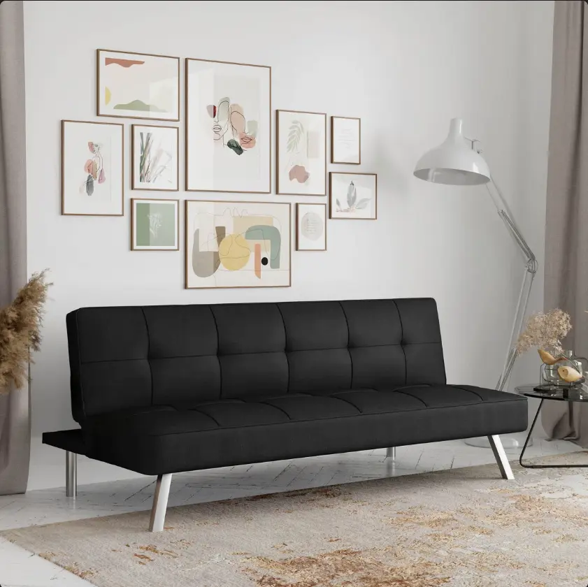 Serta Jameson Convertible Sofa 66.1in Tufted Sleeper Sofa Woven Polyester Couch Modern Futon for Living Room Guest Room