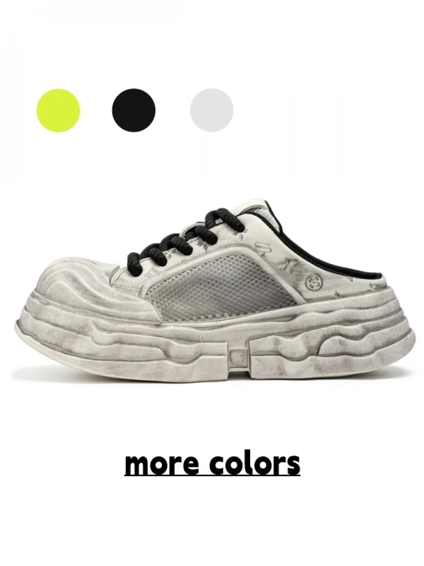 Men's Breathable Mesh Chunky Mules, Neon Green 2-in-1 Trendy Sneakers, Perfect for Summer Outings, Dates & Casual Sports