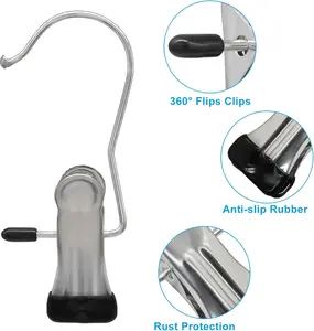 10 Pack Heavy Duty Clothes Pins, Boot Hangers for Closet, Laundry Hook Hanging Clips Clamps for Closet Organizer Pants Hats Socks Towels Clips, Clothespins Hanger for Travel Handbag Legging Visit the senbowe Store rack shoe Adjustable Waterproof Shower