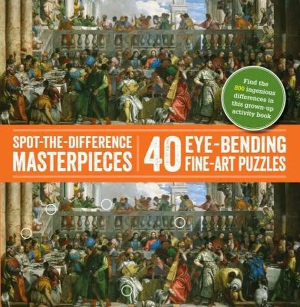 USED Book - Spot-The-Difference Masterpieces: 40 Eye-Bending Fine-Art Puzzles by Puzzlewright Press (Paperback) - english
