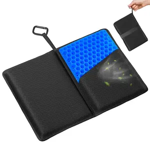 Bike Seat Cushion for Recumbent Bike & Travel | Foldable Padded Gel Exercise Bicycle Seat Cover for Rowing Machine, concept 2 rower accessories - 15" x 10.5" | Non-Slip, Portable, Thick Pad