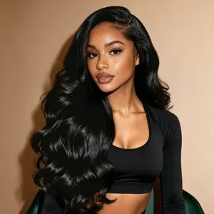 UNice 13x4 200% Body Wave HD Lace Frontal Wig with Drawstring Glueless Human Hair Wigs with Natural Hairline Easy Install Loose Wave Wig for Women