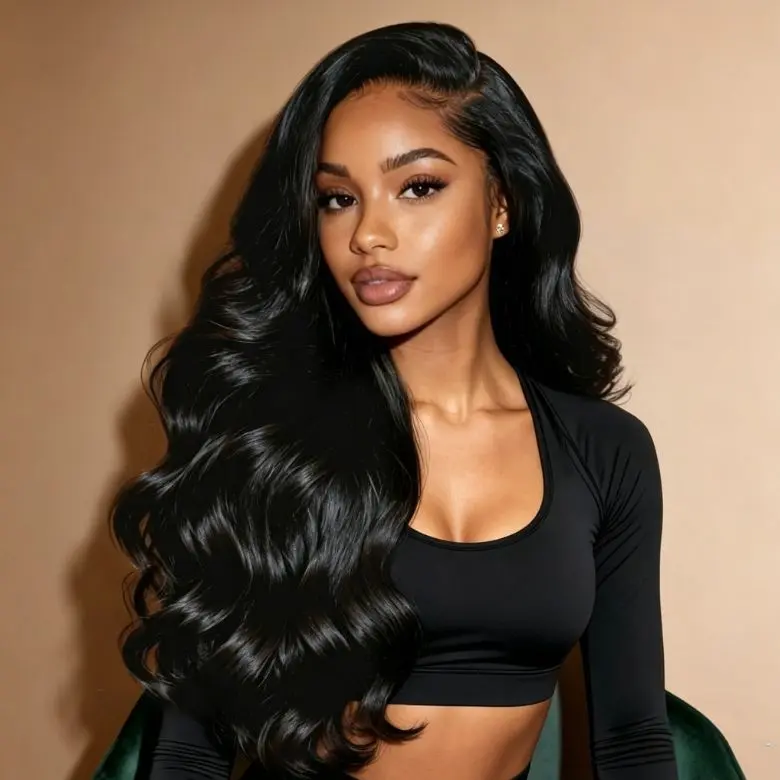 UNice 13x4 200% Body Wave HD Lace Frontal Wig with Drawstring Glueless Human Hair Wigs with Natural Hairline Easy Install Loose Wave Wig for Women