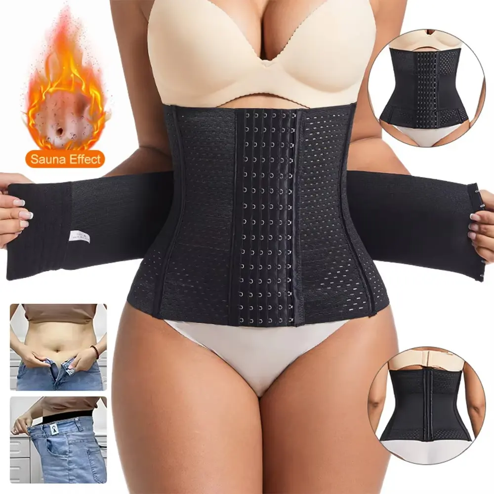 Women's Double-Belt Wrap Waist Cincher - Adjustable Elastic Compression Tummy Control Corset Girdle Belly Band, Multi-Size Casual Everyday Shapewear Fitness Accessory