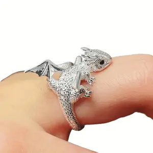 Cute Flying Dragon Animal-Shaped Finger Ring for Women — Unique, Niche Design