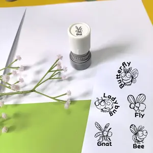 Insect Pattern Hand Account Stamp, Easy Recognition Butterflies Beetles Bees, Classroom Activity, Clear Light-Sensitive Material