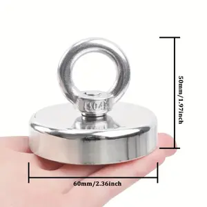 1 Pcs 242.5lb Strong Magnetic Fishing Magnet Ring, Round Magnetic Hook with Screw Hole, Fishing Magnet for Rivers and Underwater Recovery