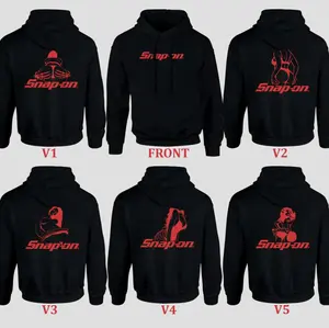 Snap-On Tools Double Sides 100% Cotton Hoodie For Men, Snap-On Hoodie Tee, Top Menswear Make In USA,  Crew Neck Short Sleeve Casual Unisex Top Made In USA