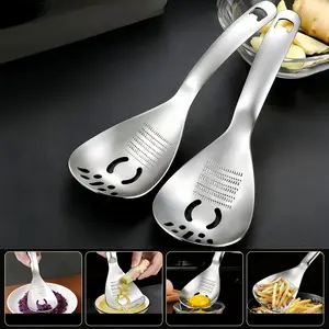 Stainless Steel Strainer Food Masher Grinder Garlic Ginger Paste Grinding Filter Sieve Water Scoop, Garlic Paste Maker Ginger Paste Tool