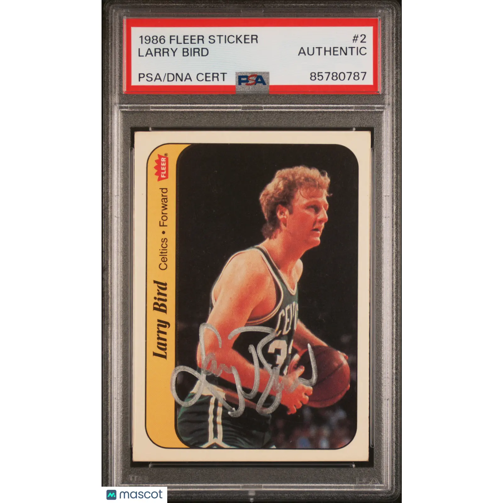 Larry Bird PSA 1986 Fleer Sticker Silver Autograph Auto CENTERED Eye Appeal