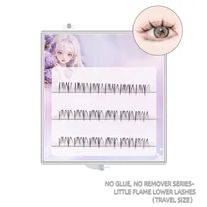 Self-adhesive false eyelashes for direct use, 18-cluster "Mei Xi" lower eyelashes with charming C curl. The segmented design creates a natural, thick, wild look. Easy to apply, for beginners, for weddings, parties, clubs, and daily, Eyelash Extension