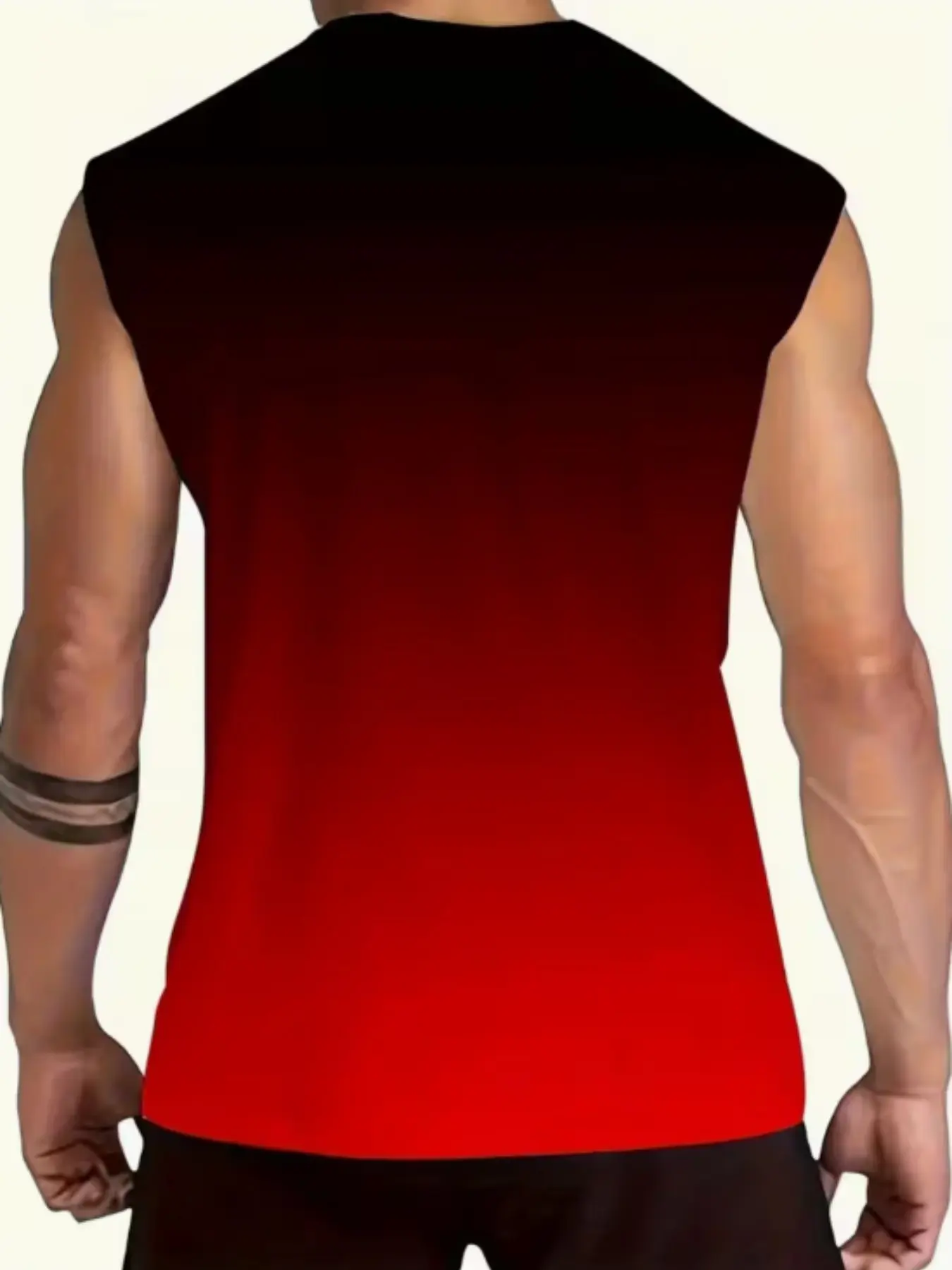 Men's Gradient Faith Print Vest, Casual Fitted Design, All over Print ...