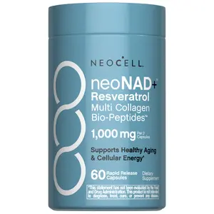 NeoCell NAD+ Resveratrol Supplement - With Multi Collagen Bio-Peptides - 60 Capsules - Supports Healthy Aging & Cellular Energy NeoCell NAD+ Resveratrol Supplement - With Multi Collagen Bio-Peptides - 60 Capsules - Supports Healthy Aging & Cellular Energy
