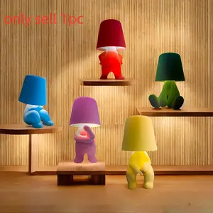 Cute Doll Design Mini Desk Lamp, USB Rechargeable Adjustable Warm Night Light, Bedroom Living Room Office Decor LED Home Lighting