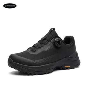 AFRLDSFL Men’s High-Quality Rubber Sole, Knitted Mesh Upper Hiking Shoes – Durable Outdoor Climbing & Walking Sneakers with Unique Hook-and-Loop Lacing Design