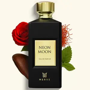 Merve Neon Moon Unisex Perfume 3.4 oz | Long Lasting 12+ Hours | Oud, Damask Rose, Amber, Leather, Spicy, Floral, Woody | Eau de Parfum | Vegan & Cruelty Free | Gift for Her & Him