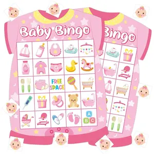 Baby Shower Bingo Cards 24 Guests Pink Newborn Baby Bingo for Shower Party Supplies