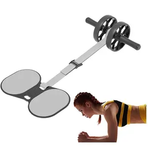 2-In-1 Portable Dual Wheel + Knee Pad Ab Roller Combo, Anti-Slip Stable Ab Wheel, Home Gym Core Trainer, Women's Fitness, Advanced Home Workout