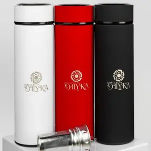 Simply By Dilyka Black Tea Bottle with Infuser - Heat-Resistant Stainless Steel, Built-In Strainer, Perfect for Loose Leaf Tea, Hand Wash Only