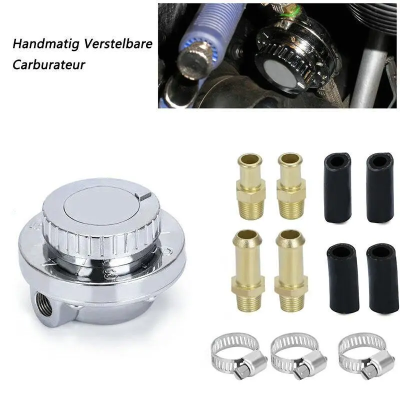 Universal Fuel Pressure Regulator Kit for Carbureted Engines, Metal Construction, Adjustable 1-6 PSI with Maximum Flow 150 LPH & Maximum Input Pressure 7 PSI, Not Suitable For Fuel Injection Systems, Pro-Flow, 1 X Fuel Regulator