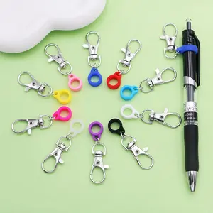 10pcs Silicone Anti-Lost Adjustable Rings Pen Holder with Clips for Lanyards, Ideal for Nurses and Doctors, Assorted Colors, Secure Writing Instrument Holder Durable Clip Construction