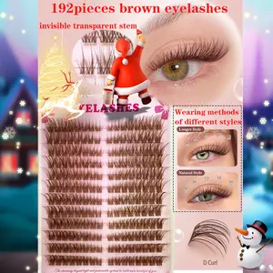 192 Cluster D Curl False Eyelashes, Cat Eye Style Individual Lashes, Natural Makeup Fake Lashes, Home DIY Eyelash Extensions, Volume Focused Lashes, Volume Lash Clusters