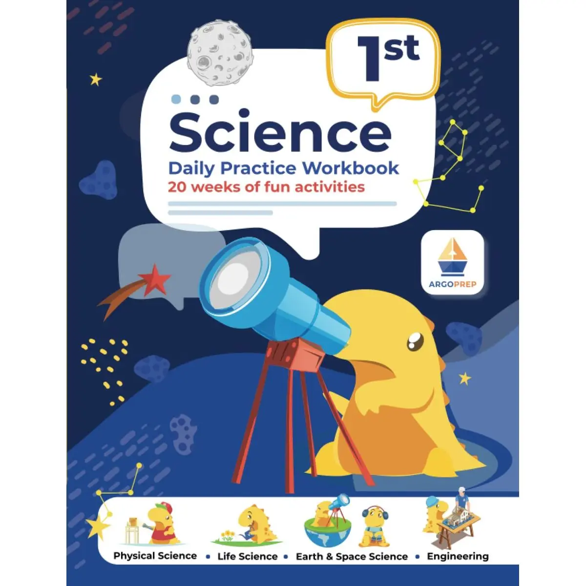 1st Grade Science: Daily Practice Workbook | 20 Weeks of Fun Activities (Physical, Life, Earth and Space Science, Engineering | Video Explanations Included | 200+ Pages Workbook) Paperback – April 21, 2020