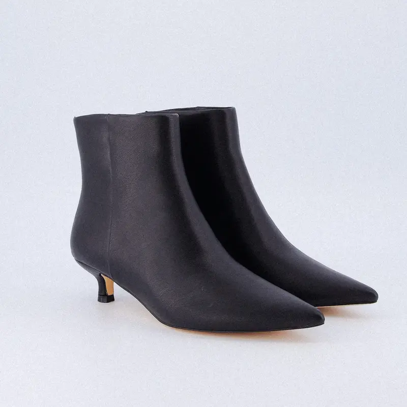 Cushionaire Barbie Pointed Toe Kitten Heel Booties for Women | Soft Vegan Leather Dressy Ankle Boots With Back Zipper | Sleek Modern Heel Design For Casual And Evening Outfits