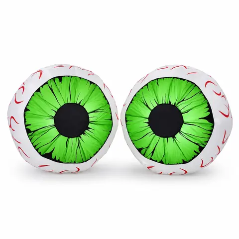 2-Pack 3ft Tall Glowing LED Lighted Giant Eye Inflatable, Outdoor & Indoor Halloween Decor, Lawn Decoration Props Set, Spooky Festive Home & Party Supplies, Glowing Led Lights