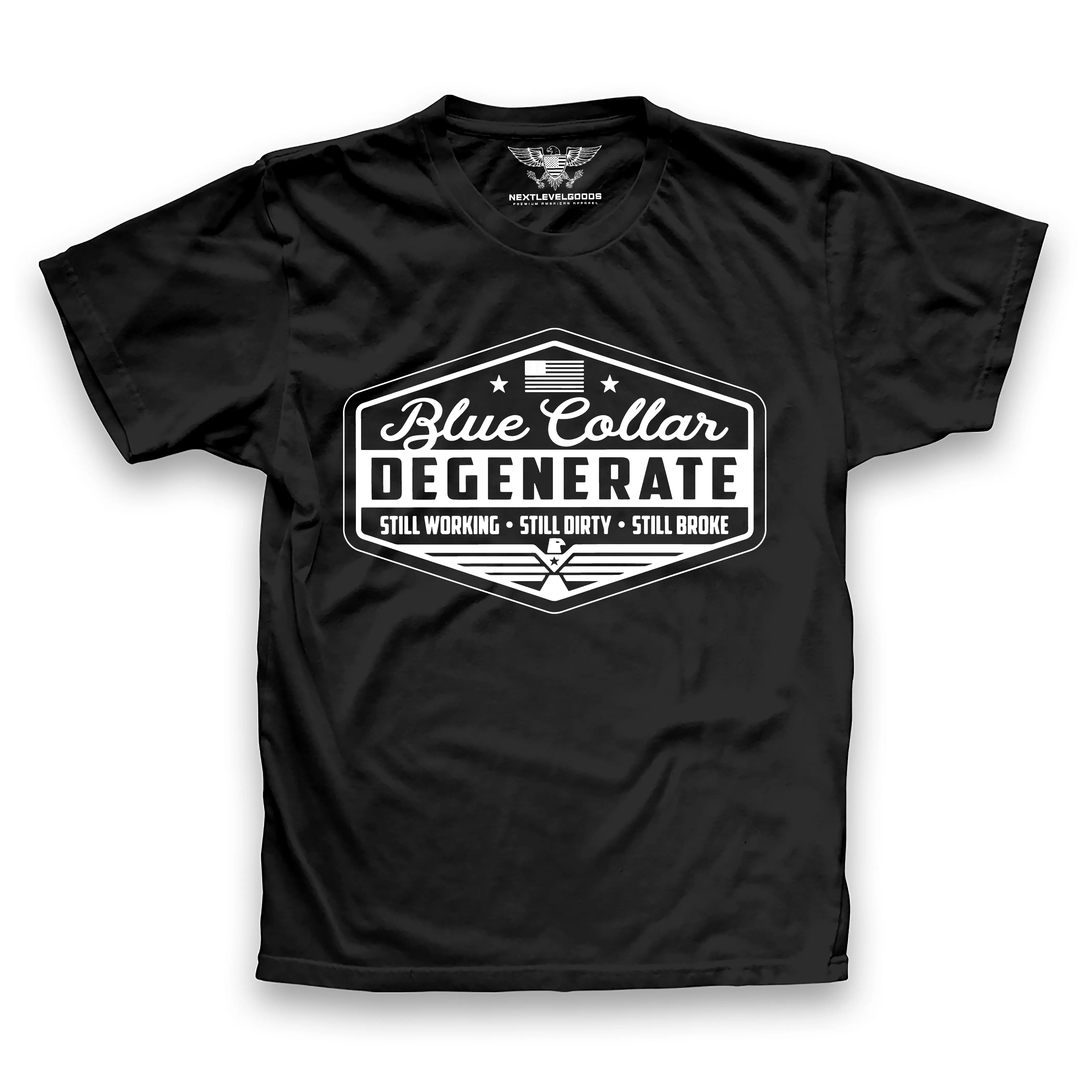 Blue Collar Degenerate Premium  Cotton Menswear Top Tshirt (NOV25)