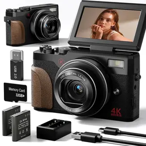 Digital Camera 4K 56MP Cameras for Photography for Youtube with 32GB SD Card