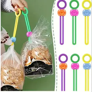 Reusable Adjustable Sealing Tools, Random Colors, Suitable for Plastic Bags & Food Storage, Home Organization Essentials