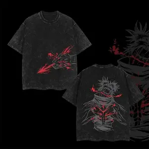 Choso Blood Manipulation JJk Jujutsu Kaisen Anime Manga2 Sided Washed T-shirt Streetwear Graphic Tee VintageDistressed Menswear Tops