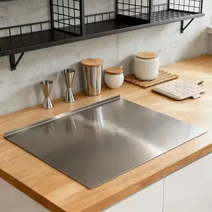 Stainless Steel Cutting Board, Chopping Board, Food Grade, Non-Slip Edges, Easy to Clean, Ideal for Kitchen, Restaurant, Baking, Perfect Holiday Gift