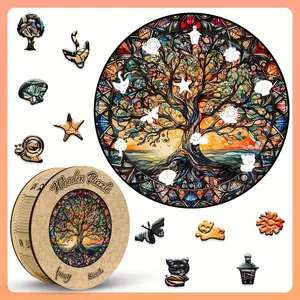 501 Wooden Jigsaw Puzzle Tree of Life, Animal & Alien Design, Brain Teaser Game, Ideal Gift for Kids & Adults, Perfect for Home Decor, Wooden Puzzles