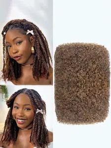 Afro Kinkys Bulk Human Hair for Dreadlock Extensions 1 Bundle Bulk Hair Curly Virgin Hair #4 Color Brazilian Virgin Hair For Women