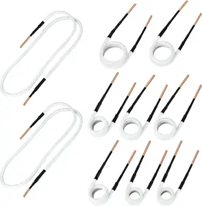 10PCS Induction Heater Coil Kit for Heater, 8 Coils and 2 Free Forming Copper Wires with 1200℃ Heat Resistant for For Removing Rusty and Nuts