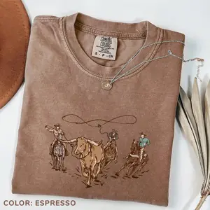 Comfort Colors Vintage Western Cowboy Tshirt, Retro Cowboy Alien T-shirt, 90s Washed T-shirt, Rodeo Outfit, Wildwest Cowboy Tee, Best Gift