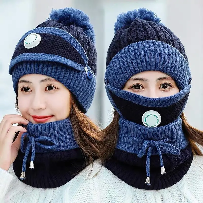 Mask + Hat + Scarf (blue)