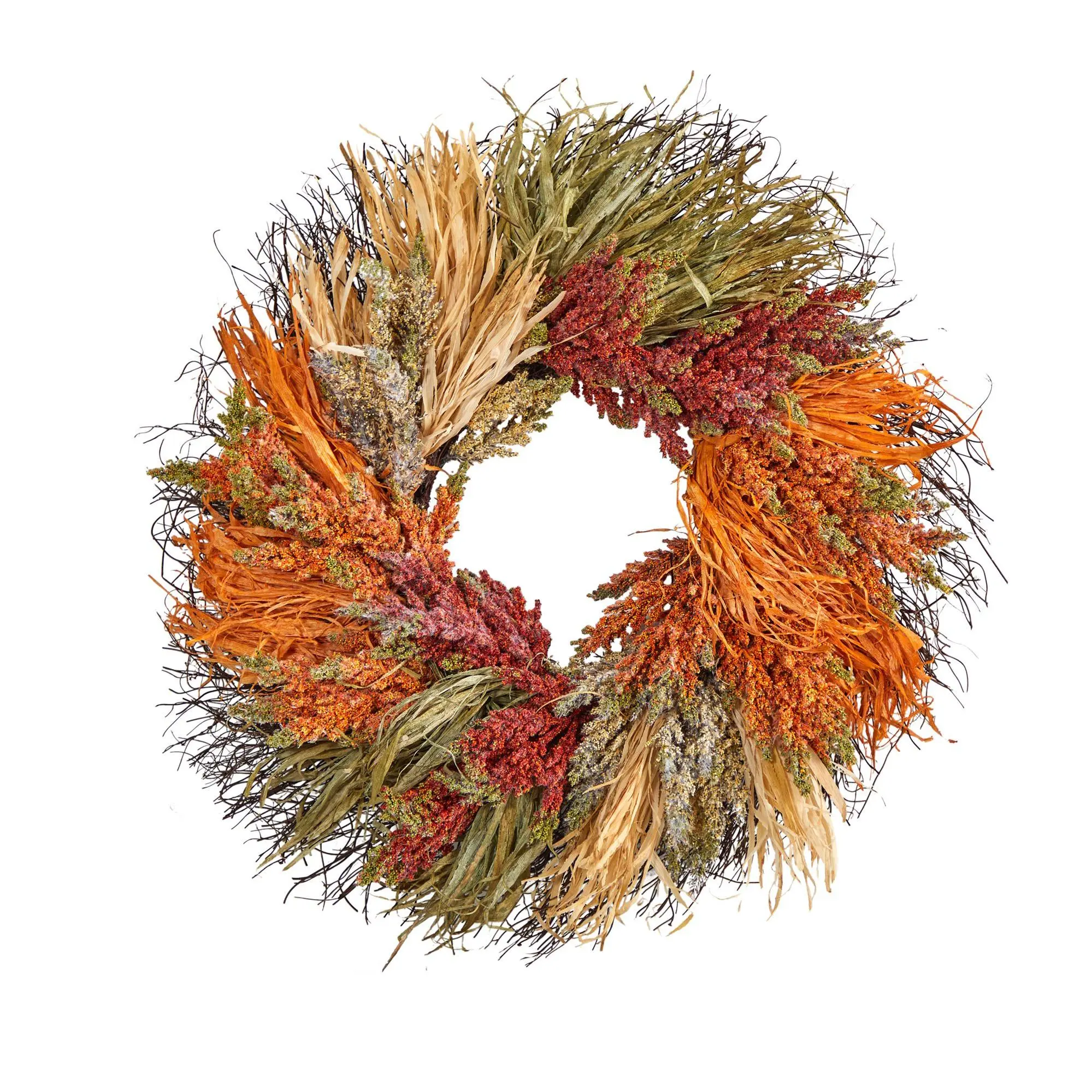 Nearly Natural 26" Sorghum Harvest Autumn Wreath Nearly Natural 26" Sorghum Harvest Autumn Wreath