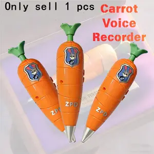 Officer Rabbit Carrot Voice Recorder 60-Second Recording & Ballpoint Pen Gifts Kids Love Electronic Sound Toy Sketchable Ballpoint Pen Novelty Voice Recorder Gift