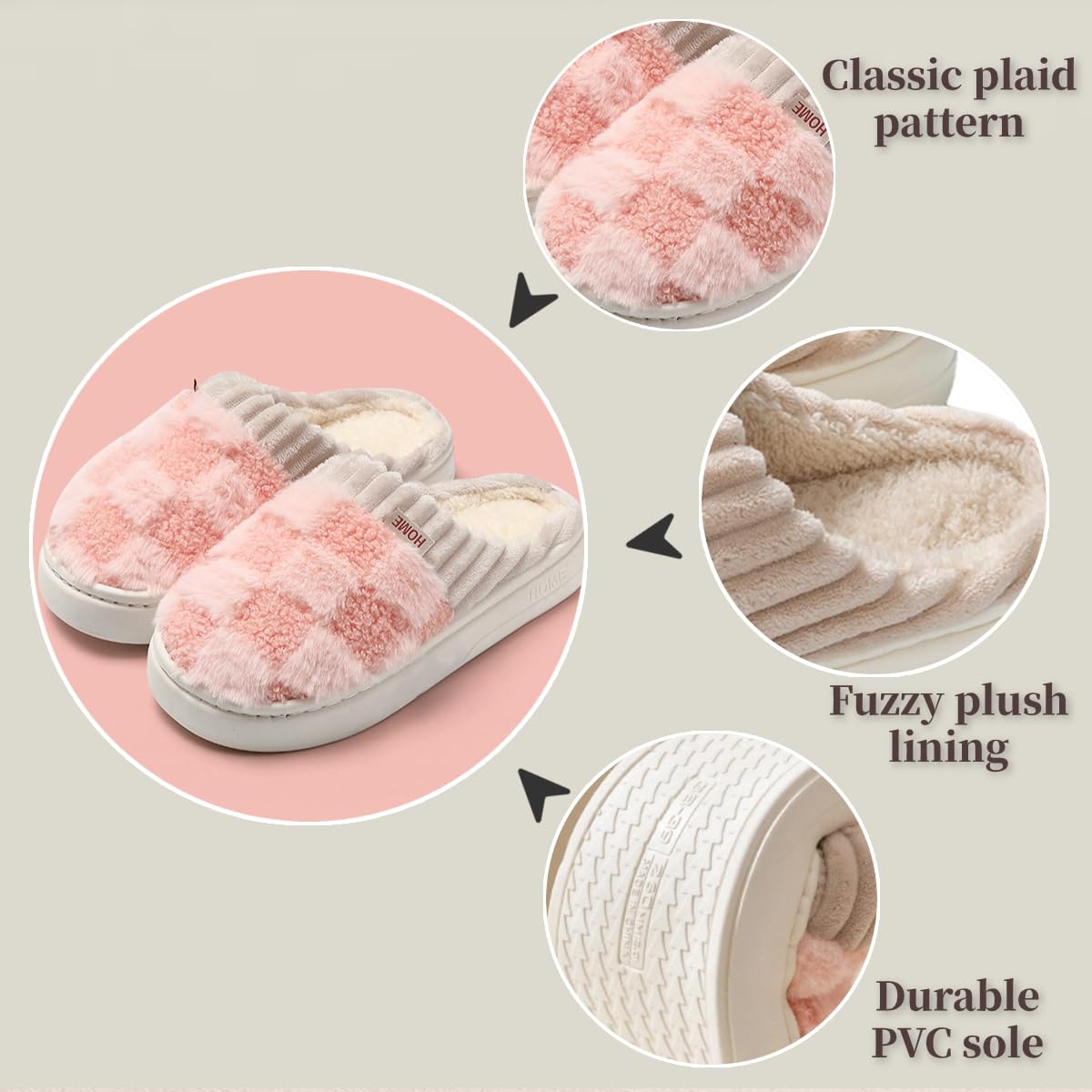 Women's Fuzzy Memory Foam Slippers Home Fuzzy Casual Indoor Outdoor Shoes with Memory Foam & Faux Fur Lining for Men Cozy Slippers Soft Footwear, Women's Shoes