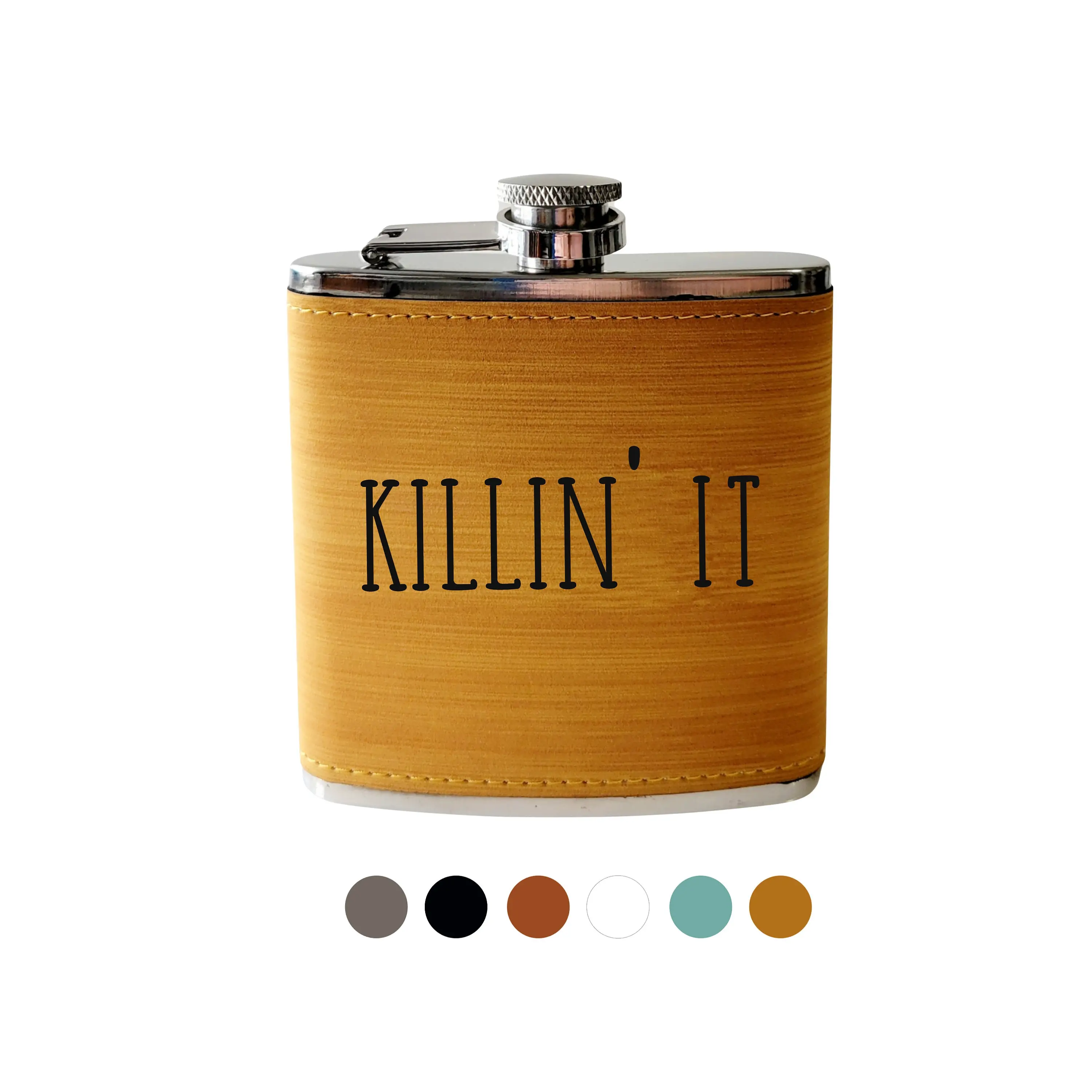 Flask - Killing it. Flask for women or men. Travel vacation gift Hip Flask Engraved hip flask stainless steel