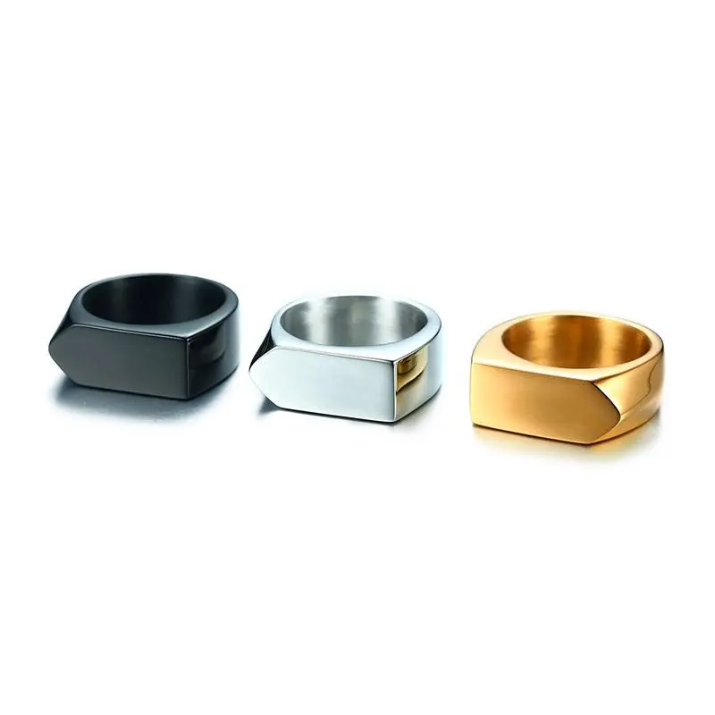 Vnox  Flat-Top Rings for Men, Stainless Steel Male Jewelry West Band Style Jewelry