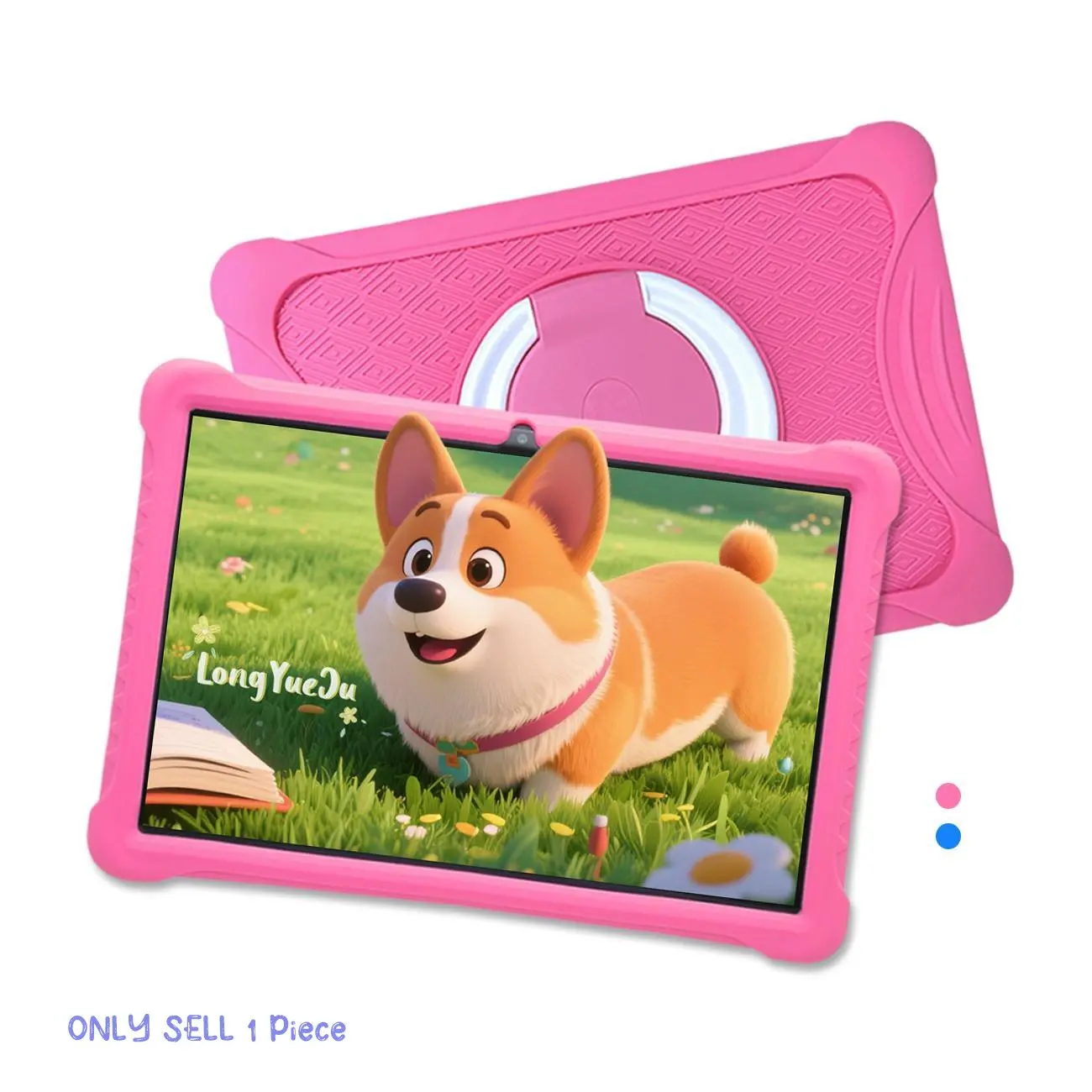 Holiday Gift for Kids 10.1" Android Tablet with Dual Cameras & HD Display: Shockproof Case, IWAWA Parental Control App, Educational Entertainment, Protection, Lightweight WiFi Tablet for Daily Family Use & Kids' Social Play (No Adapter)