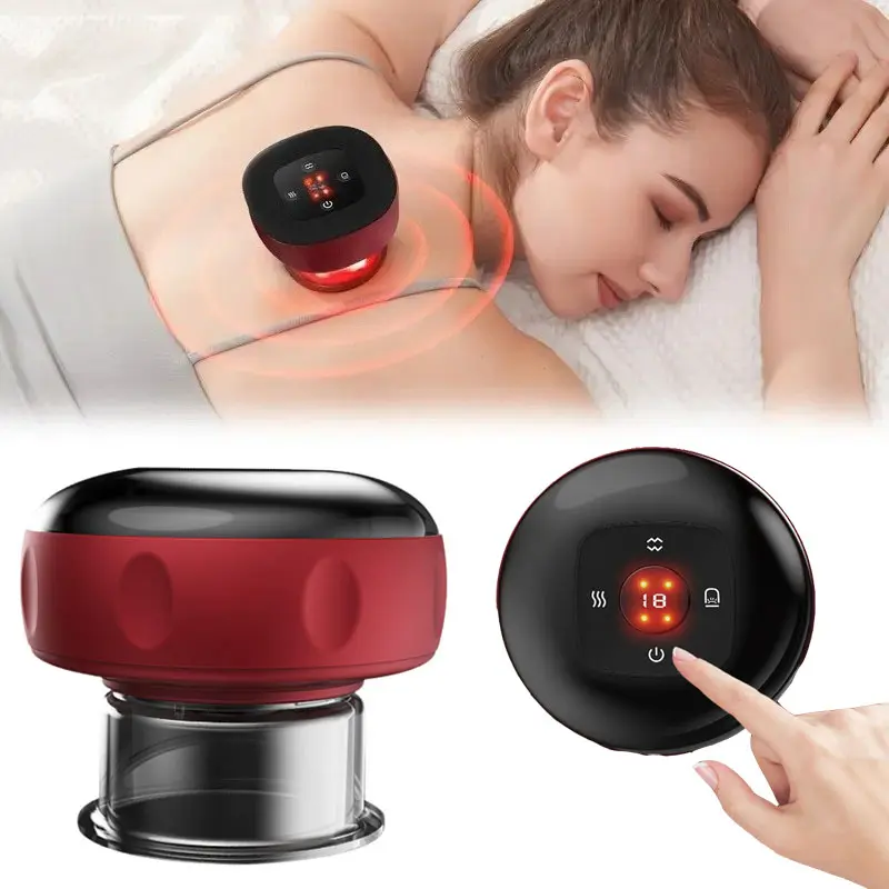 1pc Wireless Gua Sha Cupping Massage Tools Electric Cupping Set Smart Cupping Device Electric Vacuum Cupping Machine Massager Body Cups Heat Cupping Massager Smart Electric Body Massager with 6 Levels