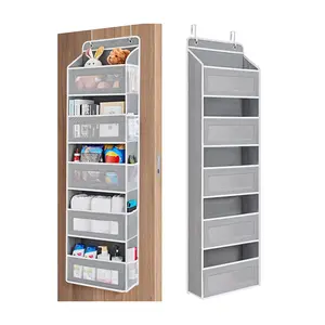 Door Hanging Organizer Storage – 5-Tier Over The Door Organizer with 10 Deep Pockets, Anti-Tilt Design, Clear & Mesh Storage for Bathroom, Dorm Room, Baby Items & Back to School Essentials
