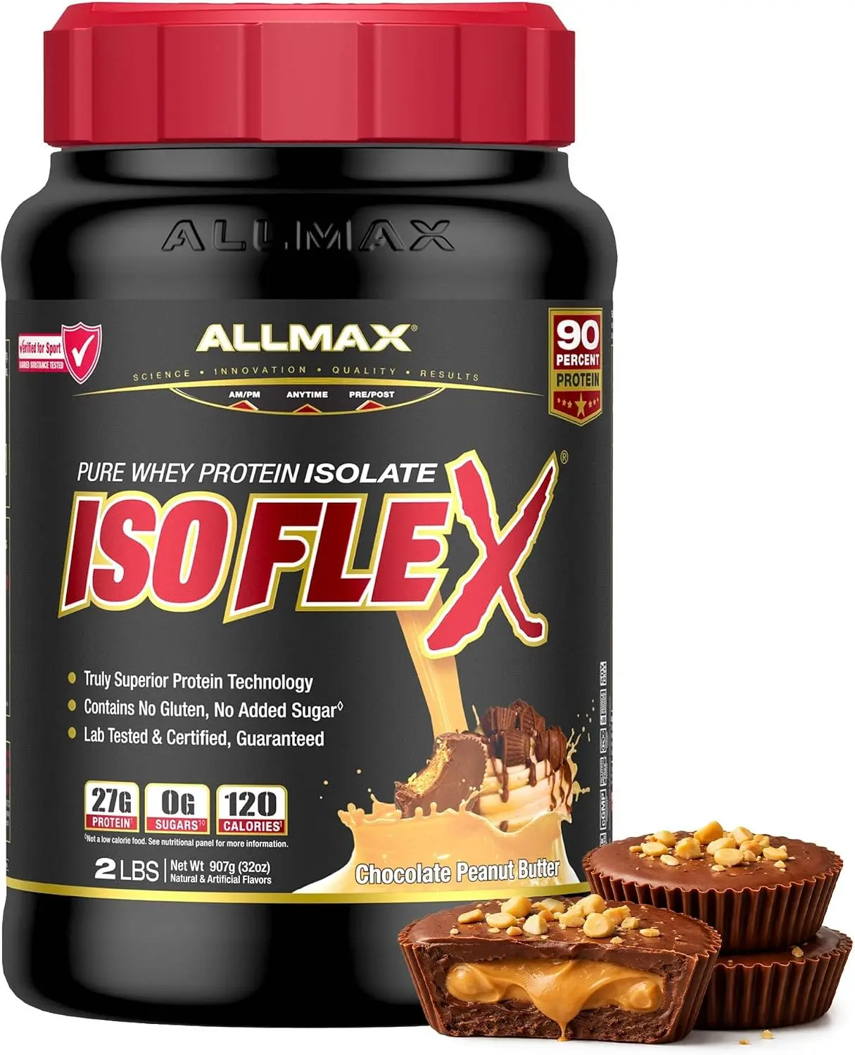 ALLMAX ISOFLEX Whey Protein Isolate, Chocolate, 2 lb