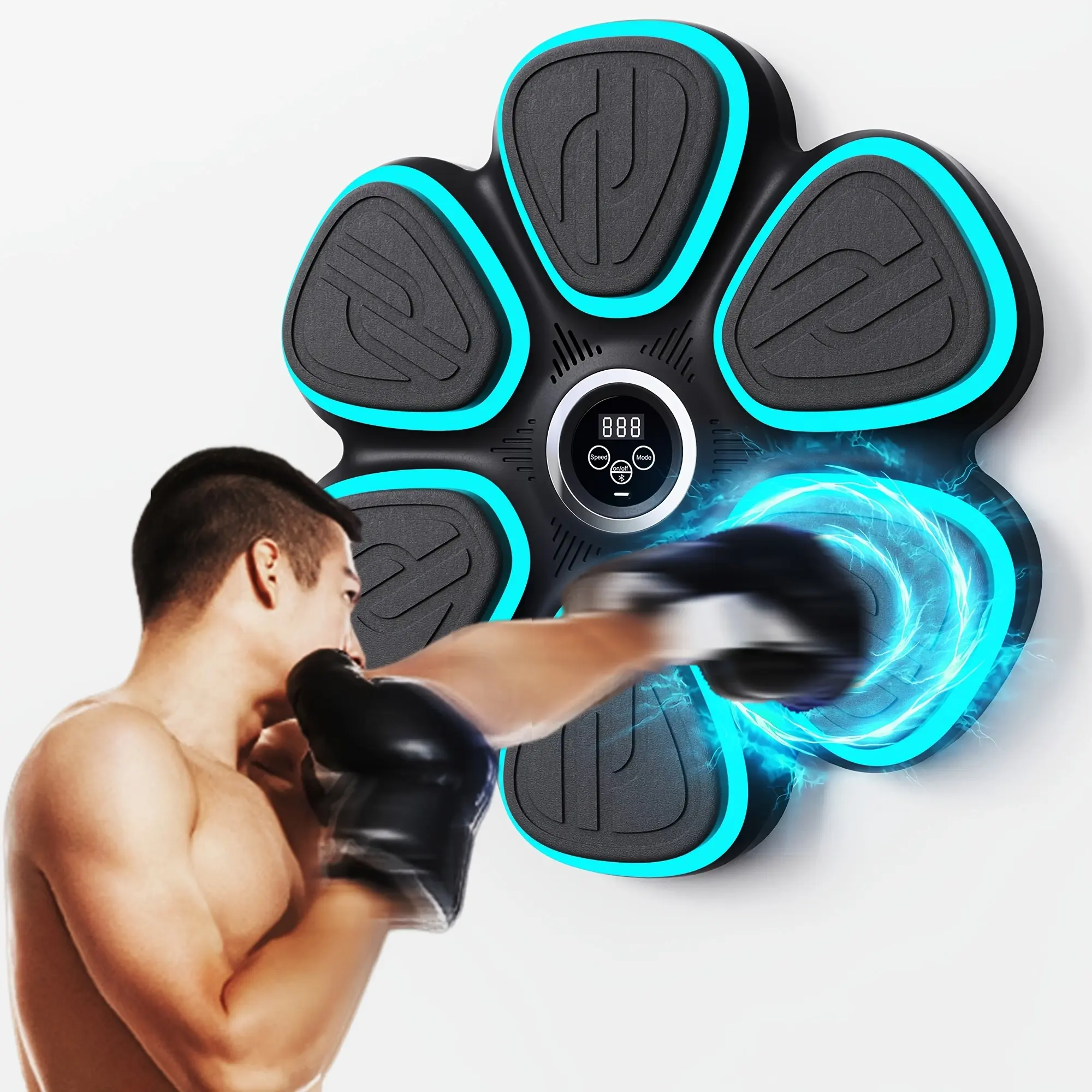 Musical Boxing Machine for Adults – Interactive Wall-Mounted Boxing Target with Sound and Light Effects, Smart Punching Machine (9 Modes & 9 Speed ​​Levels), Wall-Mounted Boxing Trainer, Home Boxing Training Equipment and Punching Pad